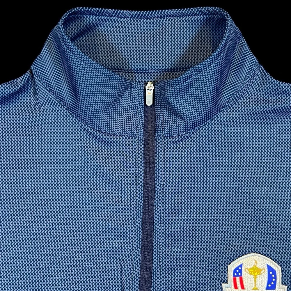 Peter Millar Birdseye Perth Golf Performance 1/4 Zip 2025 Ryder Cup Small Navy⛳️
